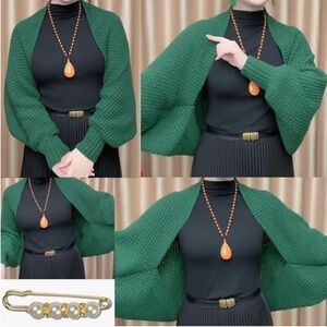 🆕 Knit Cardigan Cape Sweater